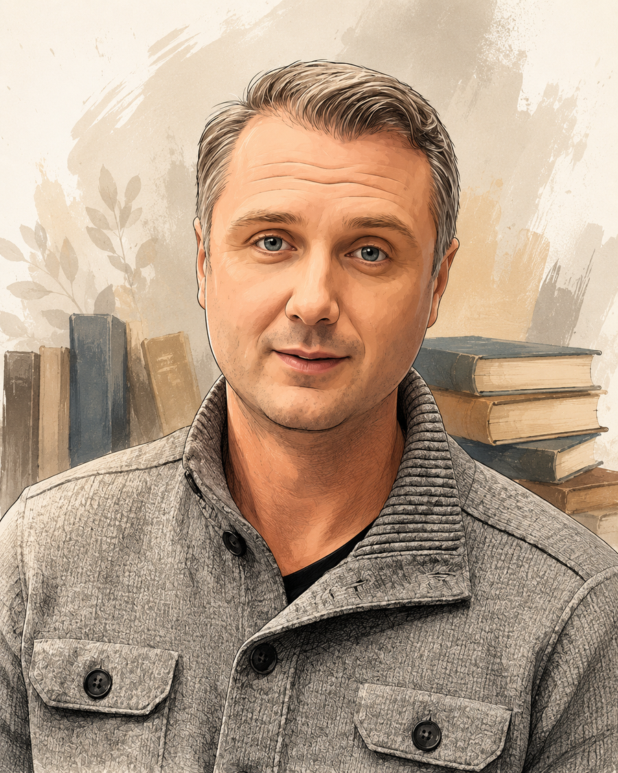portrait of Ryan Richmond with books
